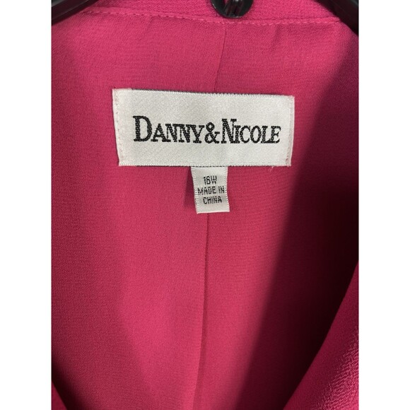 Danny & Nicole Pink Pleated Button Front Career Dress Jacket Size 16W - Picture 3 of 5